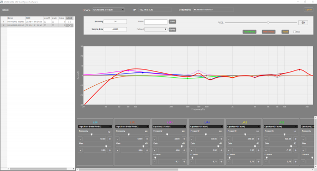 MONISMS DANTE Audio Amplifiers & Speakers DSP Configure Software